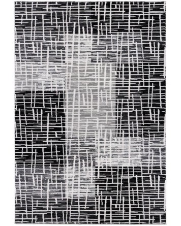 Tapete Aba Cuadrícula Irregular Negro con Gris