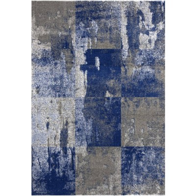 Tapete Giros Cuadricula Alternada en Azul y Gris