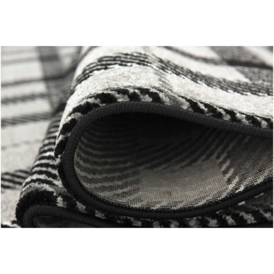 Tapete Giros Tartan Negro y Gris
