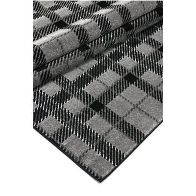 Tapete Giros Tartan Negro y Gris