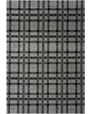 Tapete Giros Tartan Negro y Gris