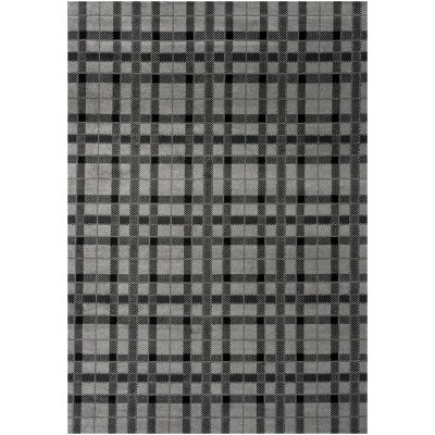 Tapete Giros Tartan Negro y Gris