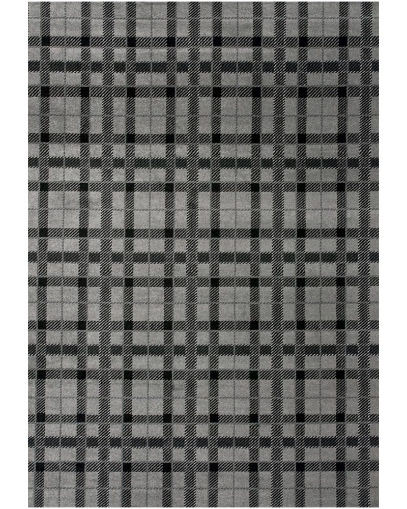Tapete Giros Tartan Negro y Gris