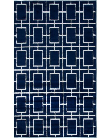 Tapete Glamour Cuadrícula Azul y Plata