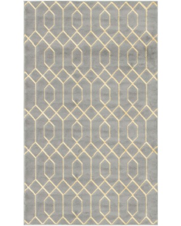 Tapete Glamour Enrejado Gris y Oro