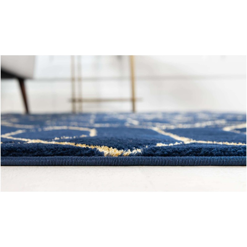 Tapete Glamour Enrejado Azul y Oro