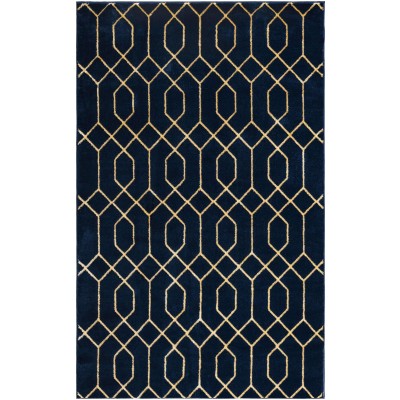 Tapete Glamour Enrejado Azul y Oro