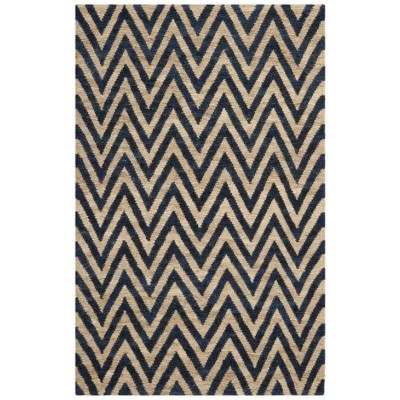 Tapete de Yute Chevron Azul