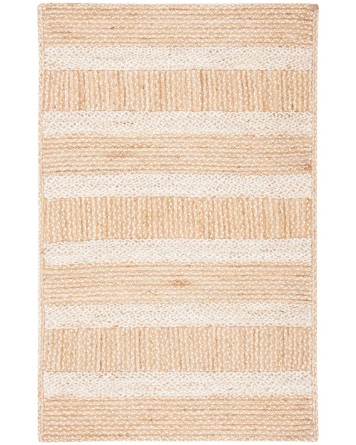 Tapete de Yute con Franjas Blancas