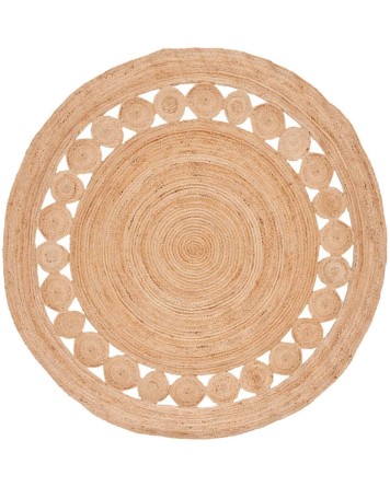 Tapete de Yute Redondo Bolas Natural