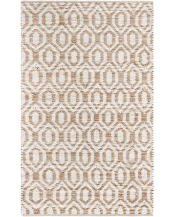 Tapete de Yute y Algodón Diamantes Blancos