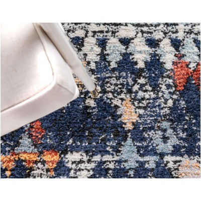 Tapete Rania Mini Rombos Azul Marino