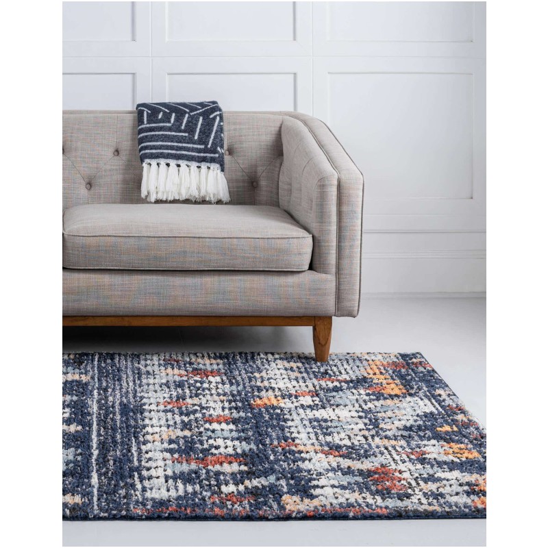 Tapete Rania Mini Rombos Azul Marino