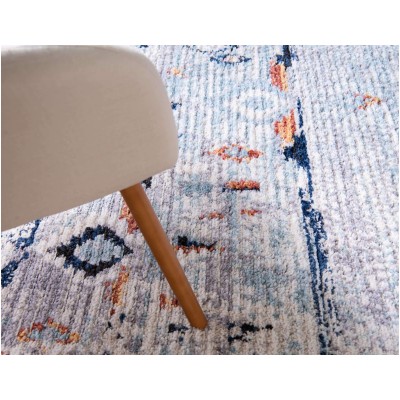 Tapete Rania Rombos Dispersos Azul Claro