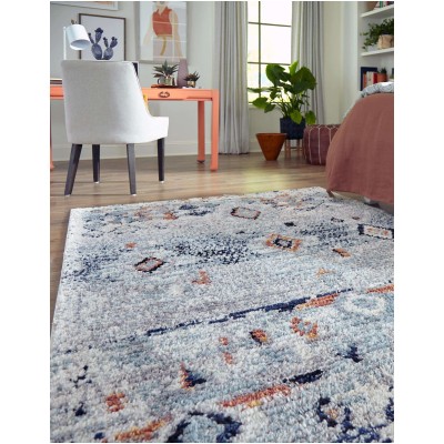 Tapete Rania Rombos Dispersos Azul Claro