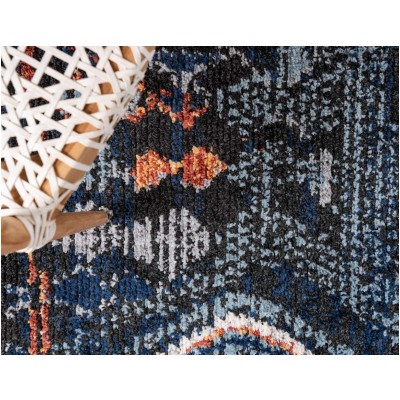 Tapete Rania Rombos Dispersos Azul marino