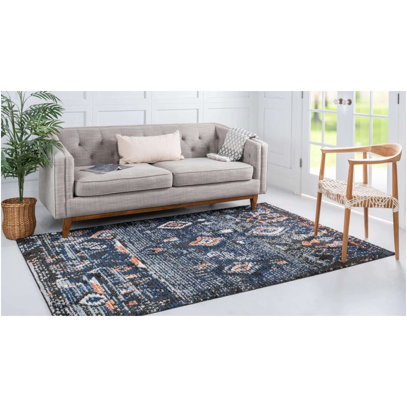 Tapete Rania Rombos Dispersos Azul marino