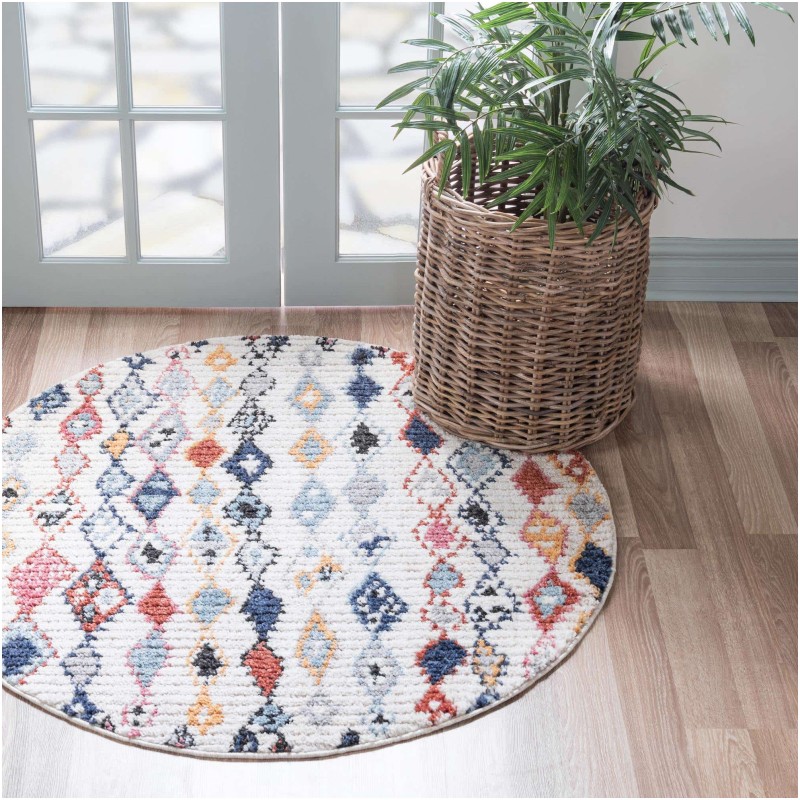 Tapete Rania Rombos en Franjas Multicolor