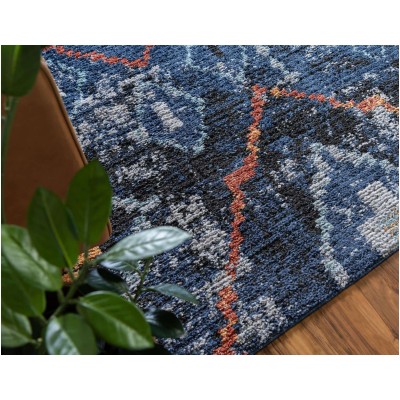 Tapete Rania Rombos Gigantes Azul Marino