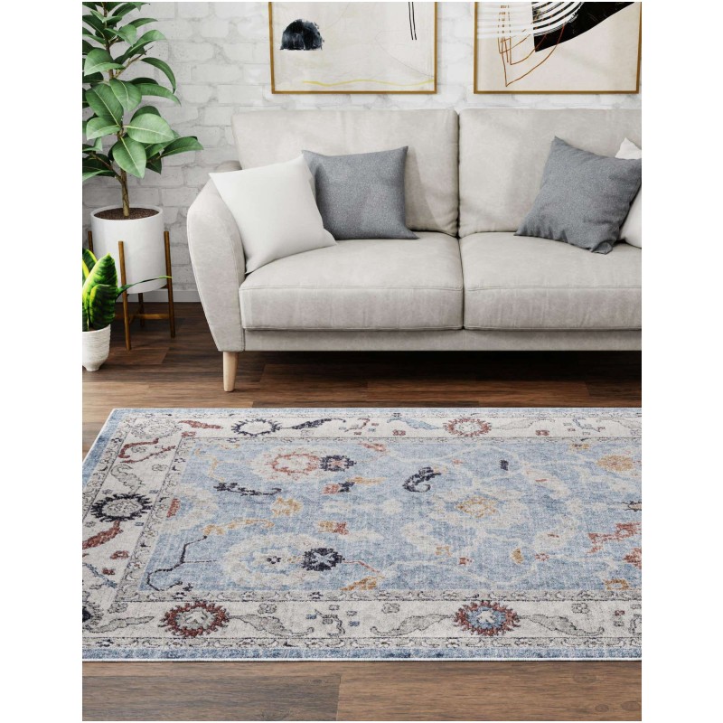 Tapete Eco Cancún Borde en Azulado