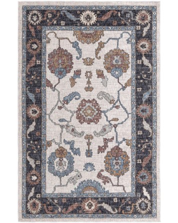 Tapete Eco Cancún Borde en Marfil con Contrastes