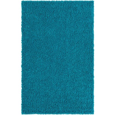 Tapete Shag Solido en Azul Turquesa