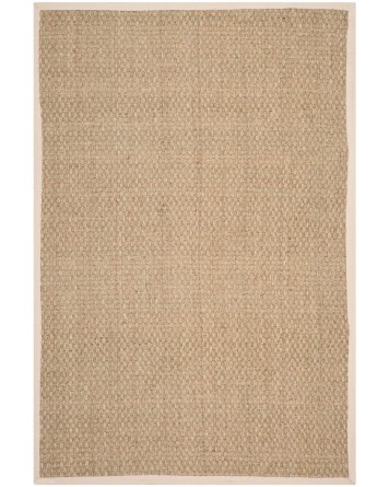 Tapete de Fibra Natural con Orilla Marfil