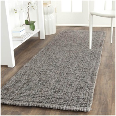 Tapete Nudo Grueso de Yute Gris