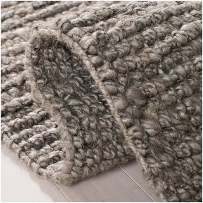 Tapete Nudo Grueso de Yute Gris