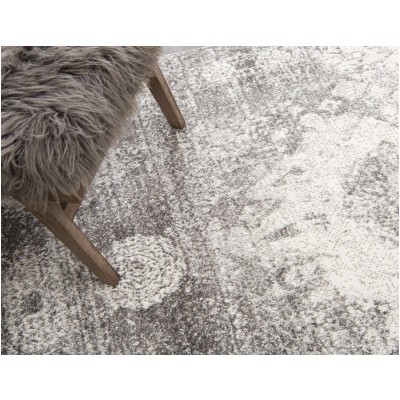 Tapete Italo Medallón Desvanecido Gris