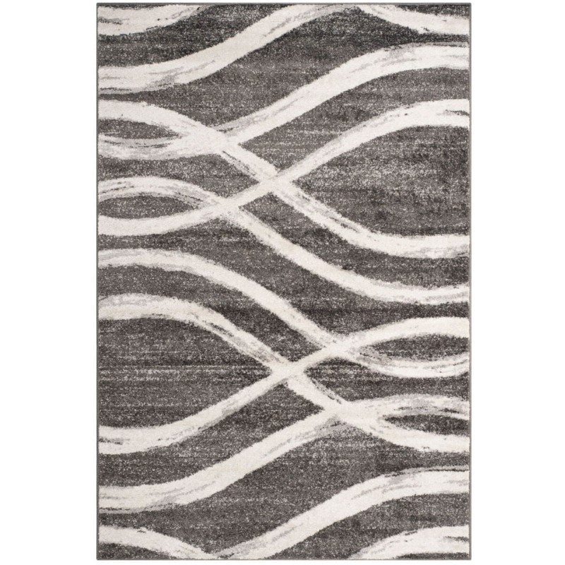 Tapete Adira Brochas Onduladas en Crema con Carbon