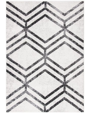 Tapete Adira Chevron Droble en Marfil con Carbon