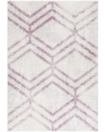 Tapete Adira Chevron Droble en Marfil con Ciruela