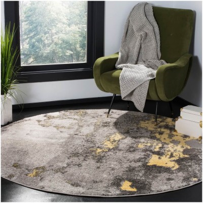 Tapete Adira Gris Abstracto con Amarillo