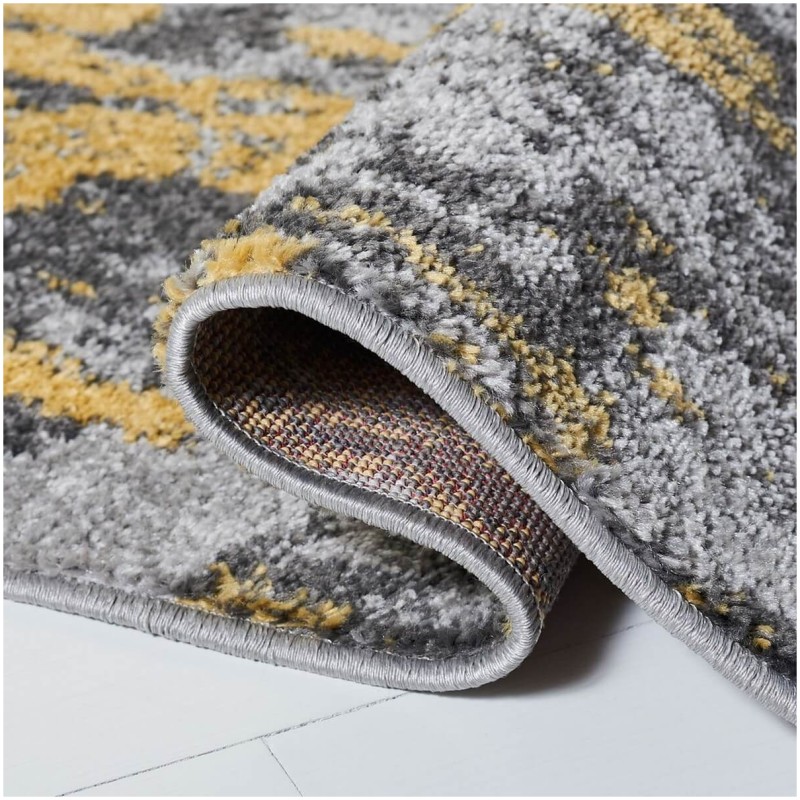 Tapete Adira Gris Abstracto con Amarillo