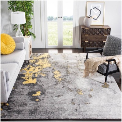 Tapete Adira Gris Abstracto con Amarillo