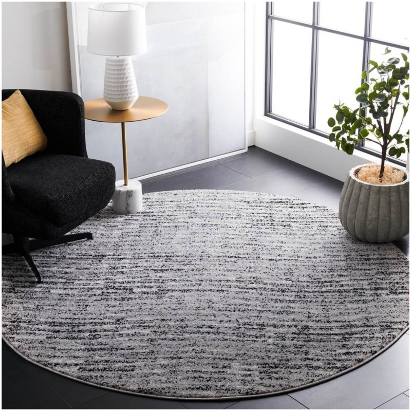 Tapete Adira Rayas Onduladas en Negro