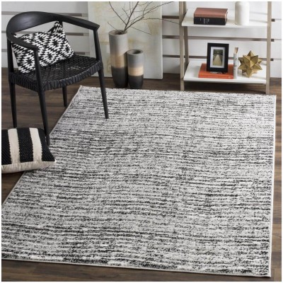 Tapete Adira Rayas Onduladas en Negro