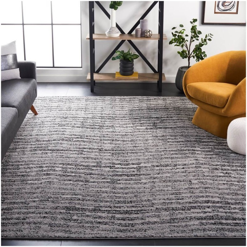 Tapete Adira Rayas Onduladas en Negro