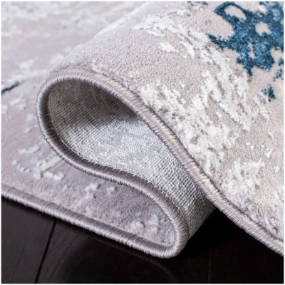 Tapete Emilia Abstracto Gris con Azul