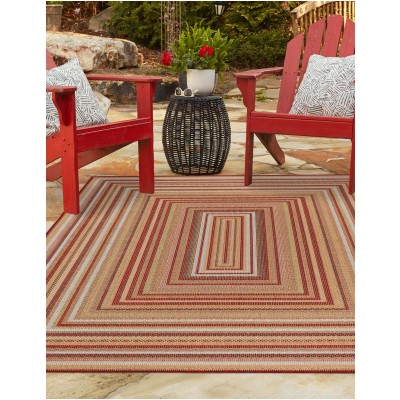 Tapete Cabos Rectángulos Rojos