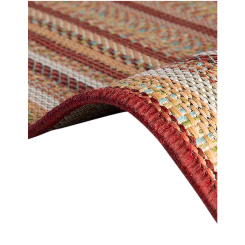 Tapete Cabos Rectángulos Rojos