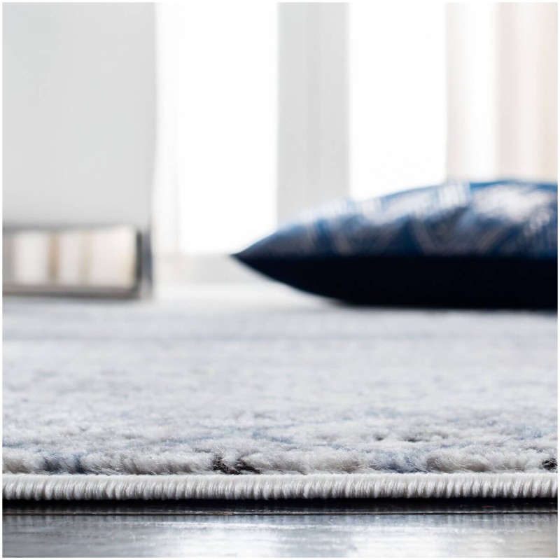 Tapete Emilia Bandas Grises con Azul