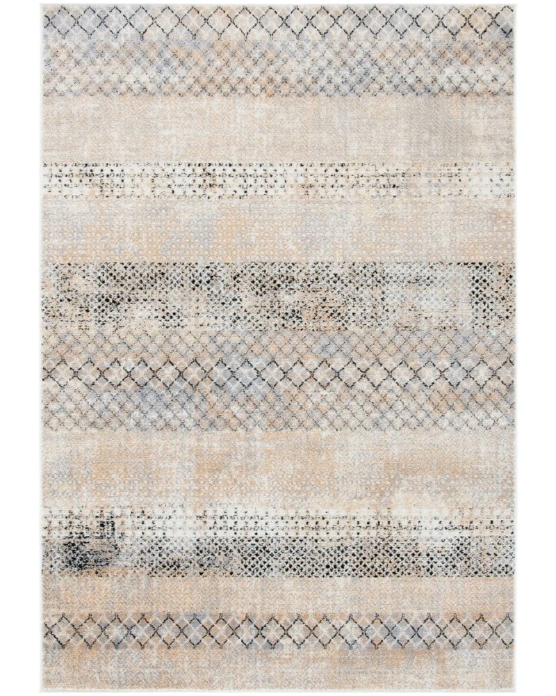 Tapete Emilia Bandas Grises con Dorado