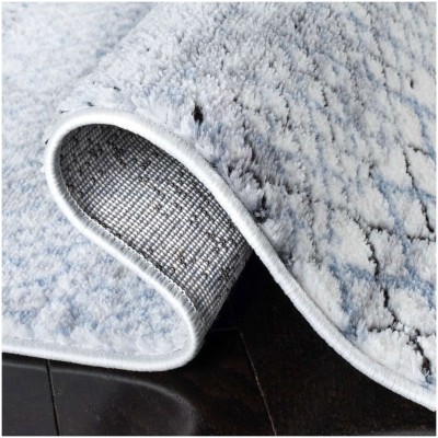 Tapete Emilia Bandas Grises con Azul