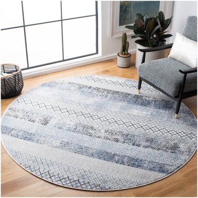 Tapete Emilia Bandas Grises con Azul