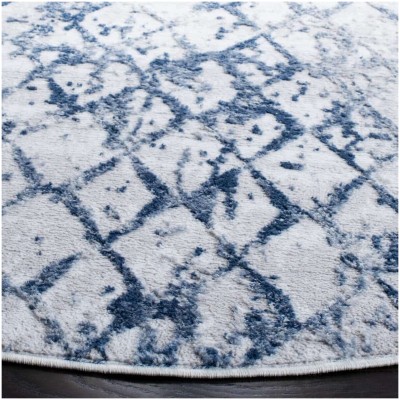 Tapete Emilia Enrejado Desvanecido en Grises con Azul Marino