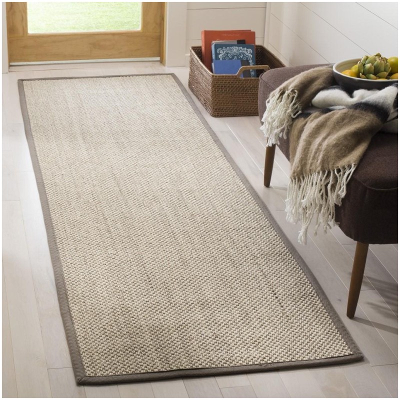 Tapete Frontera de Sisal con Orilla Caqui