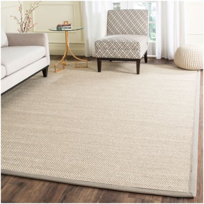 Tapete Frontera de Sisal con Orilla Caqui