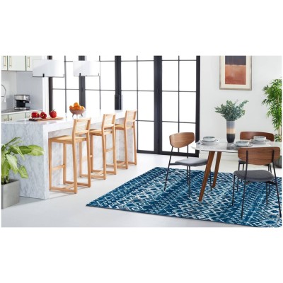 Tapete Roterdam Franjas de Rombos en Azul Marino y Beige